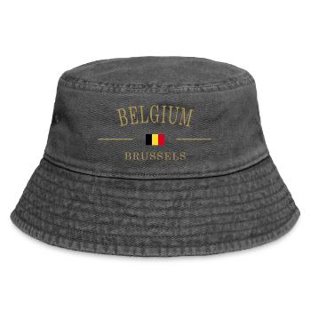 Belgium flag drapeau Belge - Bob vintage - noir vintage - Devant