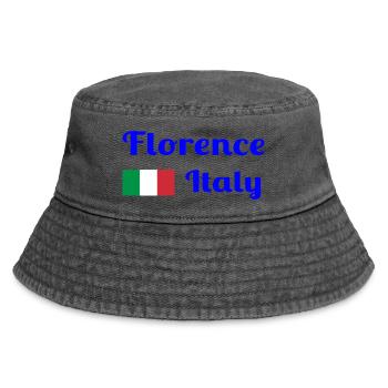 Florenz, Italien - Stilvolle Drucke - Vintage Bucket Hat - Vintage Schwarz - Vorne