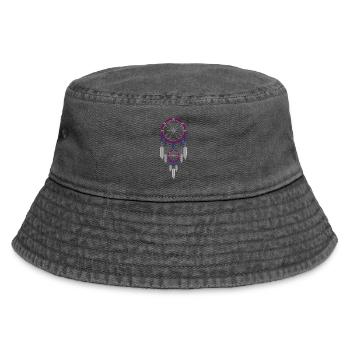 Purple and blue dreamcatcher - Vintage Bucket Hat - vintage black - Front