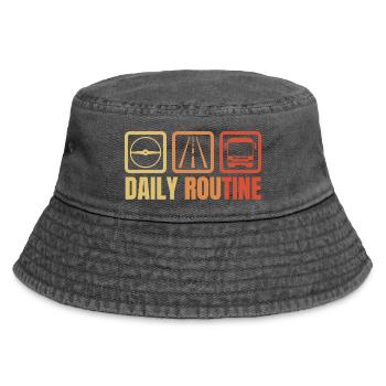 Busfahrer Tagesablauf - Vintage Bucket Hat - Vintage Schwarz - Vorne