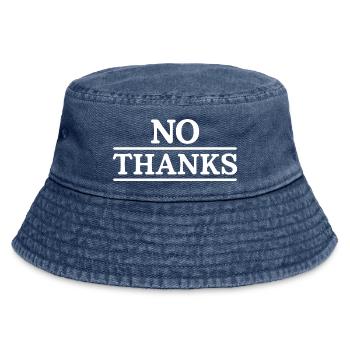no thanks - Vintage Bucket Hat - vintage denim - Front