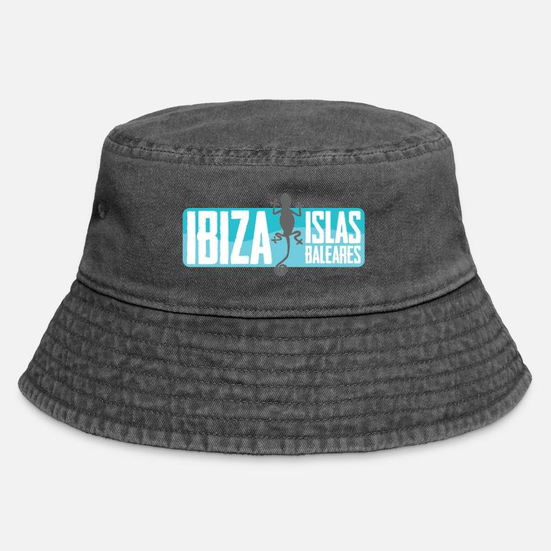 Ibiza Island Vector Design - Vintage Bucket Hat - vintage black