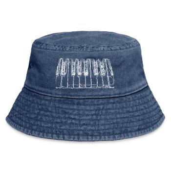 Piano key Pianist - Vintage Bucket Hat - vintage denim - Front