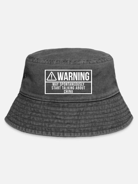 China China China - Vintage Bucket Hat - Vintage Schwarz