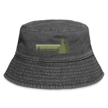 Wald Bäume Natur Naturliebhaber Wildnis Nadelbaum - Vintage Bucket Hat - Vintage Schwarz - Vorne