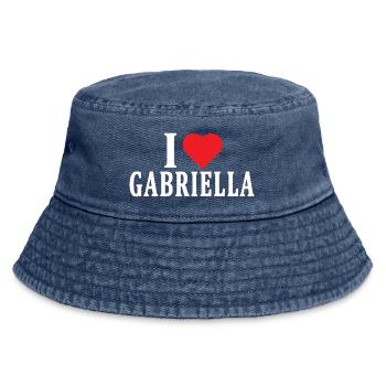 t-shirt I love Gabriella t-shirt gift idea - Vintage Bucket Hat - vintage denim - Front
