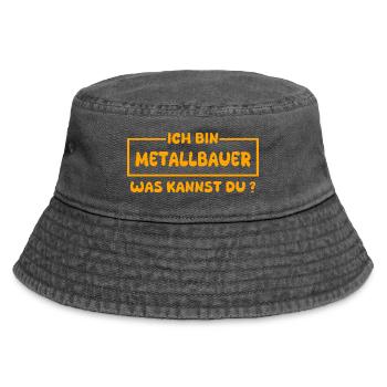 Metallbauer - Vintage Bucket Hat - Vintage Schwarz - Vorne