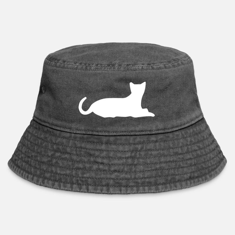Cat Cat Cat Cat Cat - Vintage Bucket Hat - vintage black