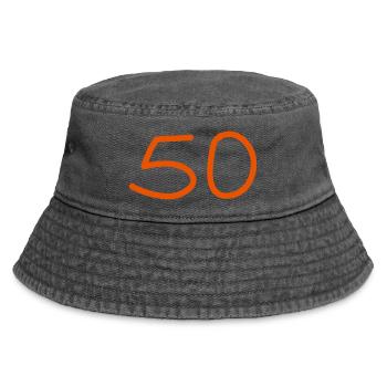 50th birthday fifty number oranges - Vintage Bucket Hat - vintage black - Front