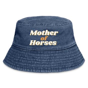 ! Mother of Horses - Mutter von Pferden - Vintage Bucket Hat - vintage denim - Front