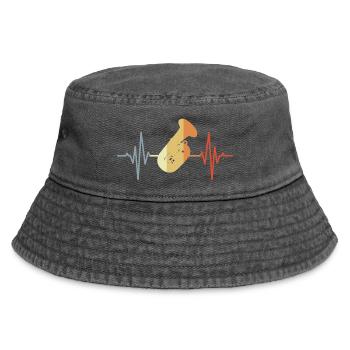 Tuba Heartbeat - Vintage Bucket Hat - vintage black - Front