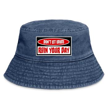 Don't Let Idiots Ruin Your Day Funny Sarcastic - Vintage Bucket Hat - vintage denim - Front
