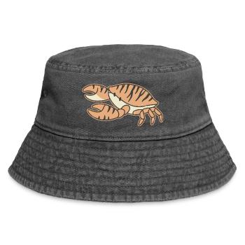 Orange Crab Striped Cartoon Tiger Stripes - Vintage Bucket Hat - Vintage Schwarz - Vorne