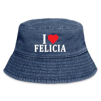 t-shirt I love Felicia t-shirt gift idea - Vintage Bucket Hat - vintage denim - Front