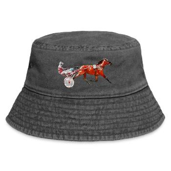 Traber Trabrennen Design - Vintage Bucket Hat - Vintage Schwarz - Vorne