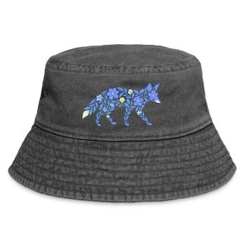 Nordic Floral - Heller Blaufuchs - Vintage Bucket Hat - Vintage Schwarz - Vorne