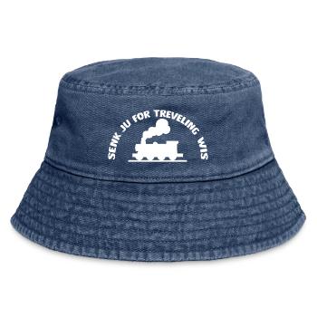 Senk ju for treveling wis der Eisenbahn - Vintage Bucket Hat - vintage denim - Front