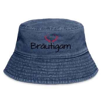 Bräutigam Geweih shirt Junggesellenabschied - Vintage Bucket Hat - Vintage Denim - Vorne