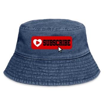 Fabulous YouTube Channel Subscribe Button Icon - Vintage Bucket Hat - vintage denim - Front