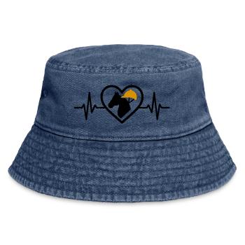 Équitation Coeur Cheval Sport Passion Cadeau - Bob vintage - vintage bleu jeans - Devant