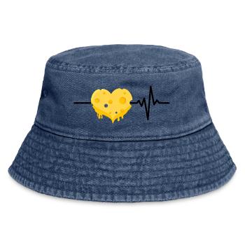 Le fromage, c’est ma vie, mon cœur, mon amoureux du fromage - Bob vintage - vintage bleu jeans - Devant