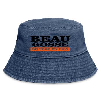 Gutaussehender Junge vom Vater zum SOHN - Vintage Bucket Hat - Vintage Denim - Vorne