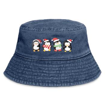 Drôle de pinguin Noël - Bob vintage - vintage bleu jeans - Devant