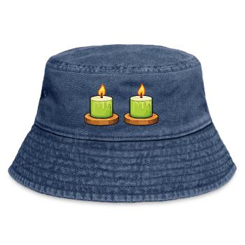 Candles Icon - Vintage Bucket Hat - vintage denim - Front