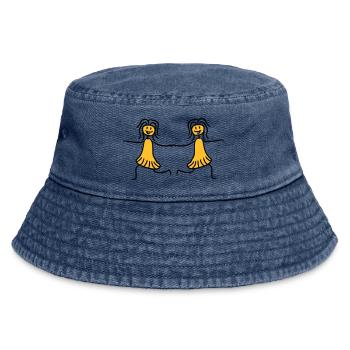 Freundinnen Mädchen Frauen Freunde Tanzen - Vintage Bucket Hat - Vintage Denim - Vorne