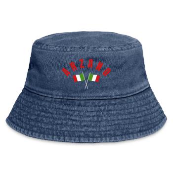 Arzano Italian Flags  - Vintage Bucket Hat - vintage denim - Front