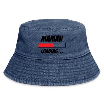 Maman loading... Please Wait - Future Mère - Bob vintage - vintage bleu jeans - Devant