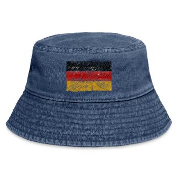 German Flag Scribble - Vintage Bucket Hat - vintage denim - Front