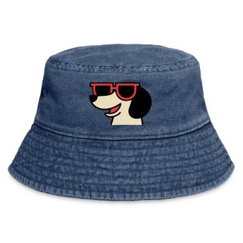 Cooler Dackel Brille Chef - Vintage Bucket Hat - vintage denim - Front