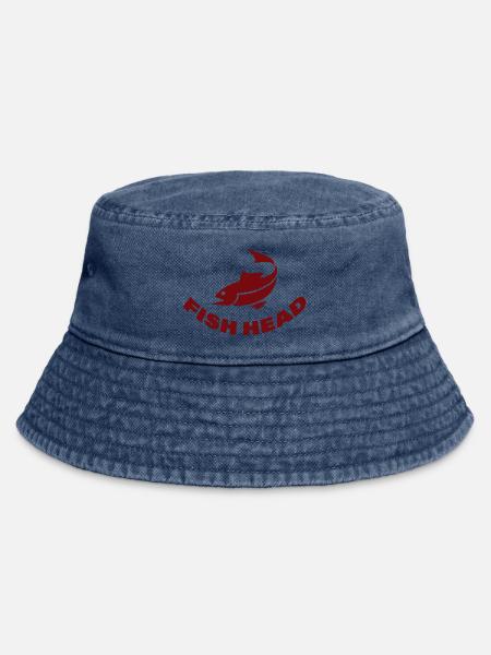 FISH HEAD - Vintage Bucket Hat - Vintage Denim