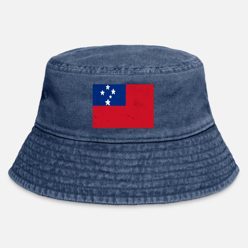 Drapeau des Samoa - Bob vintage - vintage bleu jeans