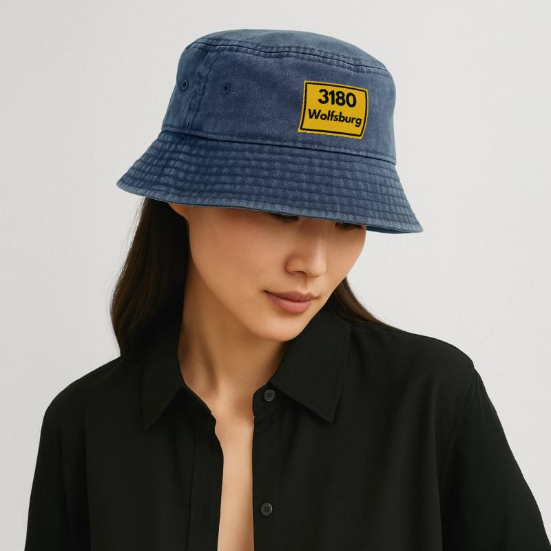 OLD POSTCODE POSTCODE RETRO 3180 WOLFSBURG Vintage Bucket Hat