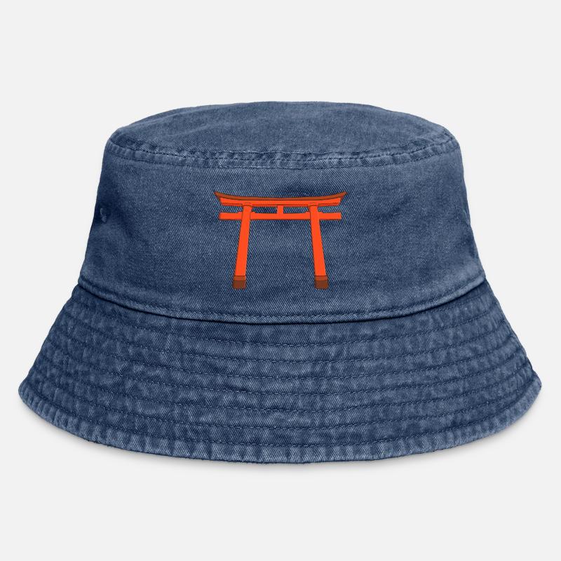 Lebendiges Torii-Tor - Vintage Bucket Hat - Vintage Denim