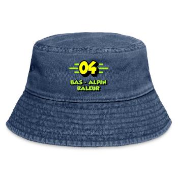 Grumbling Alpine Bottom - Vintage Bucket Hat - vintage denim - Front