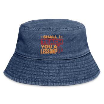Witziger Billard Spruch - Vintage Bucket Hat - Vintage Denim - Vorne
