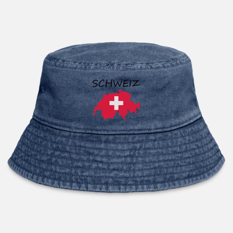 Svizzera - Cappello da pescatore vintage - vintage denim