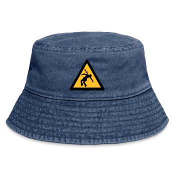 électricien coup de foudre panneaux danger - Bob vintage - vintage bleu jeans - Devant