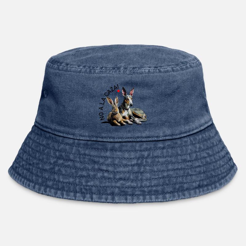 Duo Galgo & Rabbit Heart avec Slogan - Bob vintage - vintage bleu jeans