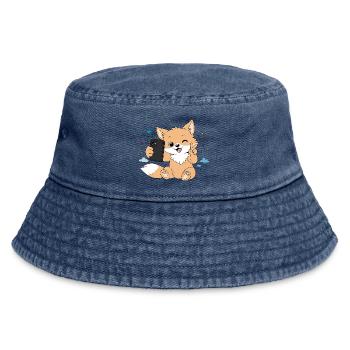 Niedlicher Fuchs macht Selfie – Lustiges Motiv - Vintage Bucket Hat - Vintage Denim - Vorne
