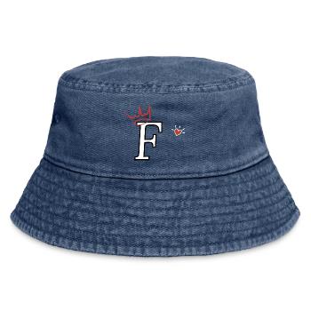 Buchstabe f Kronenherz - Vintage Bucket Hat - Vintage Denim - Vorne