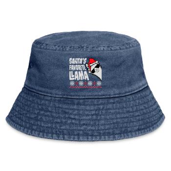 Santa's Favorite Llama Cool Side Sunglasses - Vintage Bucket Hat - vintage denim - Front