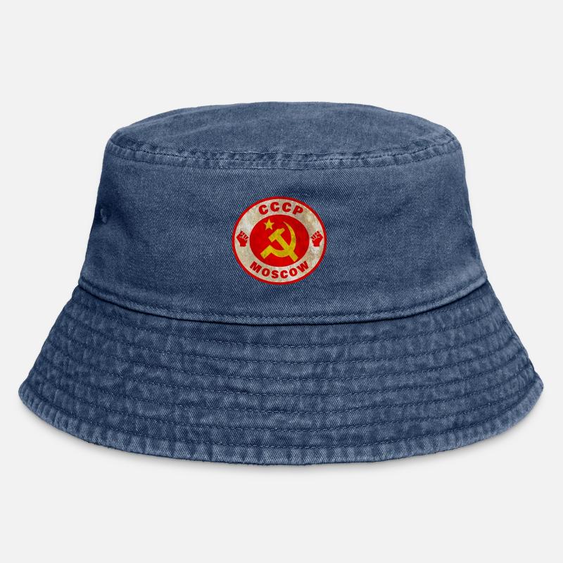 Soviet Union / Gift / Gift Idea - Vintage Bucket Hat - vintage denim