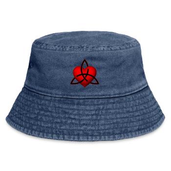 Celtic Heart Pattern - Vintage Bucket Hat - vintage denim - Front