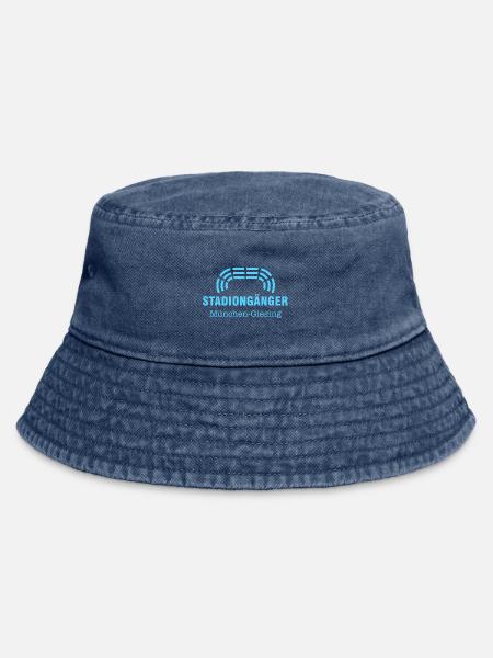 München-Giesing Stadiongänger weiß – Geschenk Fan - Vintage Bucket Hat - Vintage Denim