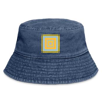 Geometrische Farbenspiele Muster - Vintage Bucket Hat - Vintage Denim - Vorne