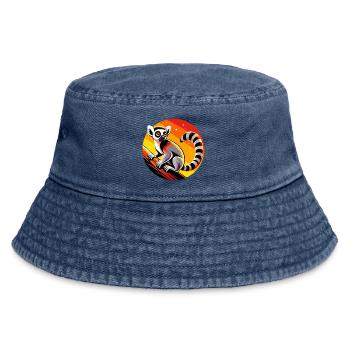Lemur - Vintage Bucket Hat - vintage denim - Front